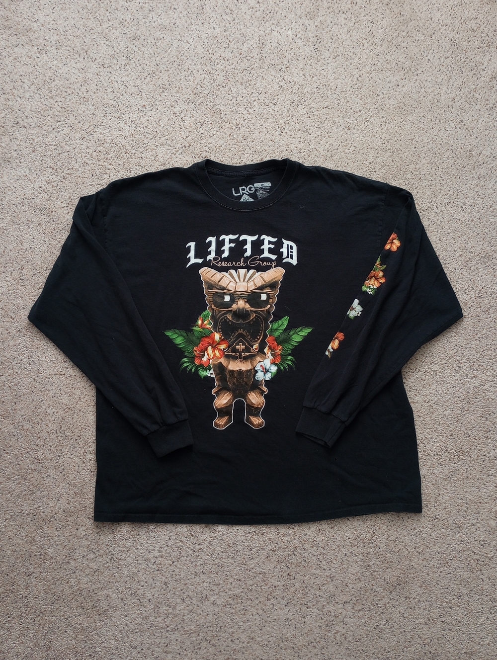 LRG Lifted Research Group Graphic Hawaiian Tiki Longsleeve 2XL